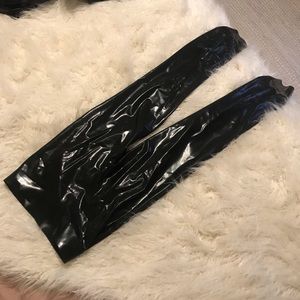 Honey Birdette black latex leggings